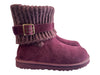 Ugg Australia Shoe Size 11 Burgundy Suede Round Toe Mid Calf Knit Ankle Boots Burgundy / 11