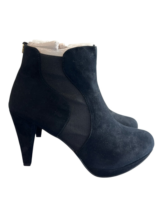 Adrienne Vittadini Shoe Size 11 Black Leather Suede Almond Toe High Heel Booties Black / 11