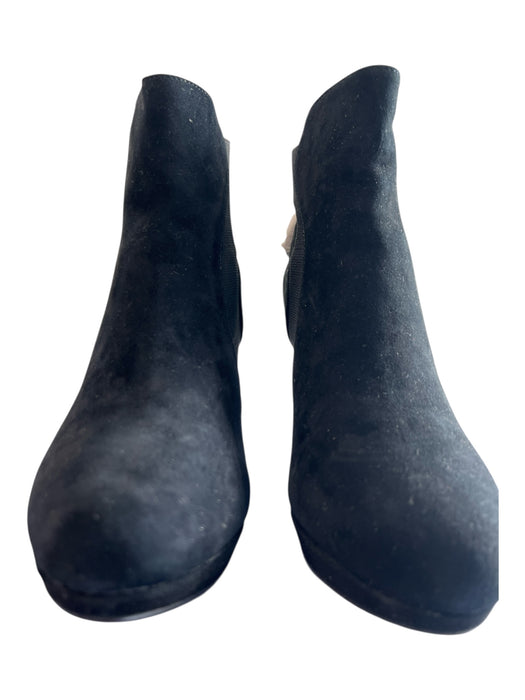 Adrienne Vittadini Shoe Size 11 Black Leather Suede Almond Toe High Heel Booties Black / 11