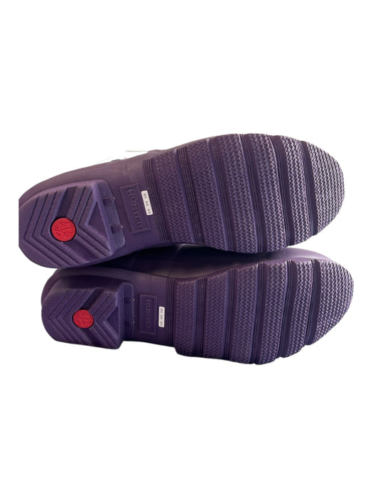 Hunter Shoe Size 10 Violet Rubber Round Toe Knee High Buckle Detail Boots Violet / 10