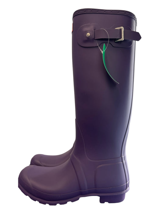 Hunter Shoe Size 10 Violet Rubber Round Toe Knee High Buckle Detail Boots Violet / 10