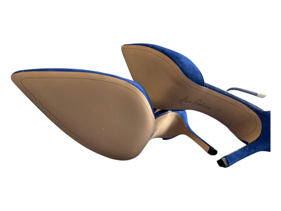 Sam Edelman Shoe Size 11 Royal Blue Leather Pointed Toe Ankle Strap Shoes Royal Blue / 11