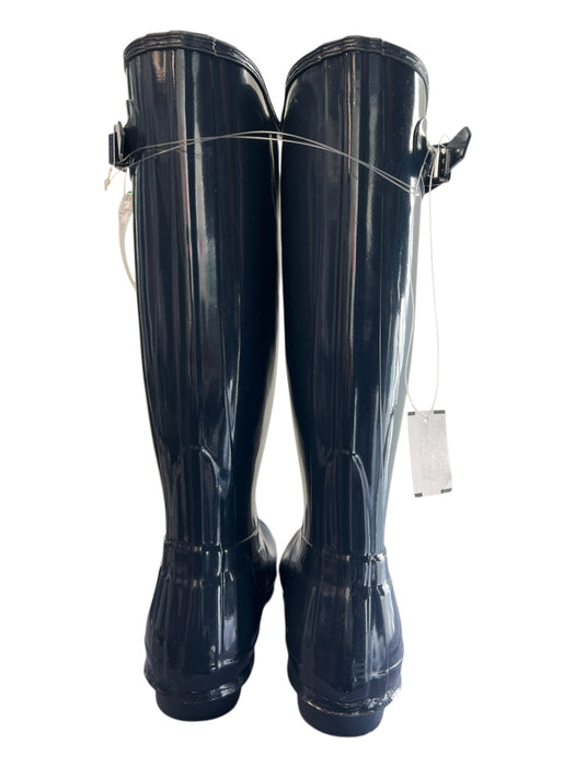 Hunter Shoe Size 10 Dark Blue Rubber Round Toe Knee High Patent Boots Dark Blue / 10