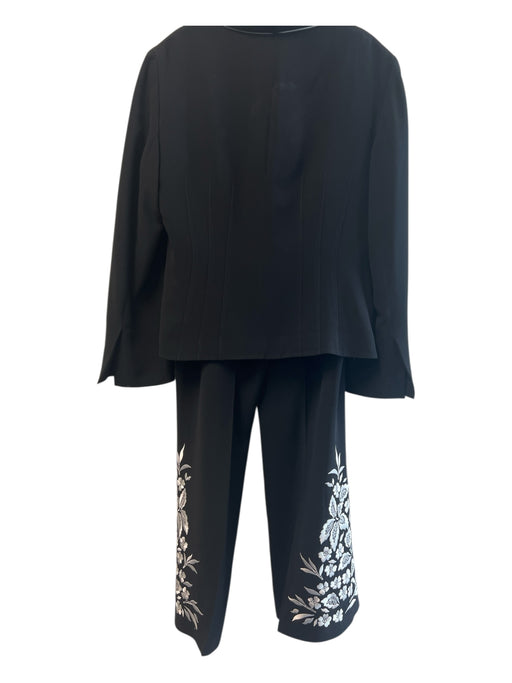 Lafayette 148 Size 14 Black & White Viscose Blend Blazer Button Down Pant Set Black & White / 14