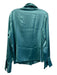Lafayette 148 Size 14 Turquiose Silk Long Sleeve Button Front V Neck Collar Top Turquiose / 14