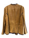 Tesori Size 1X Camel Leather Suede High Neck Two Button Leather Detail Jacket Camel / 1X