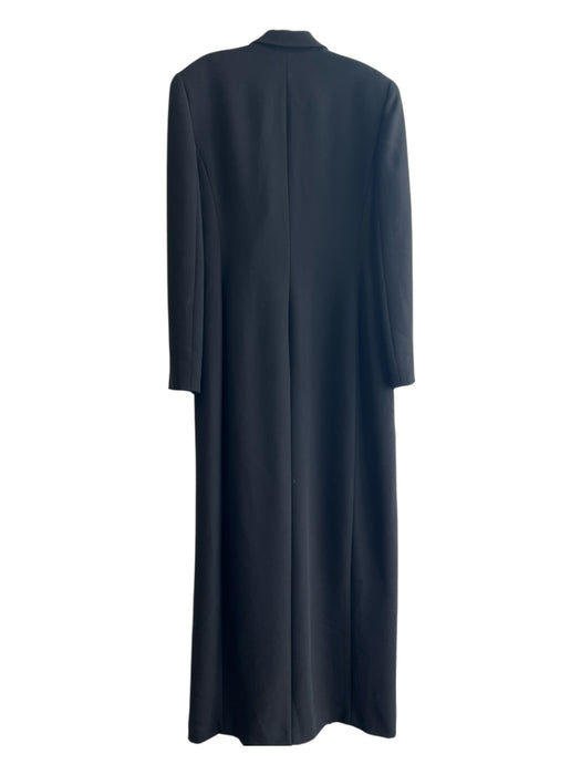 Linda Allard Ellen Tracy Size 14 Black Triacetate Double Breast Faux Pocket Gown Black / 14