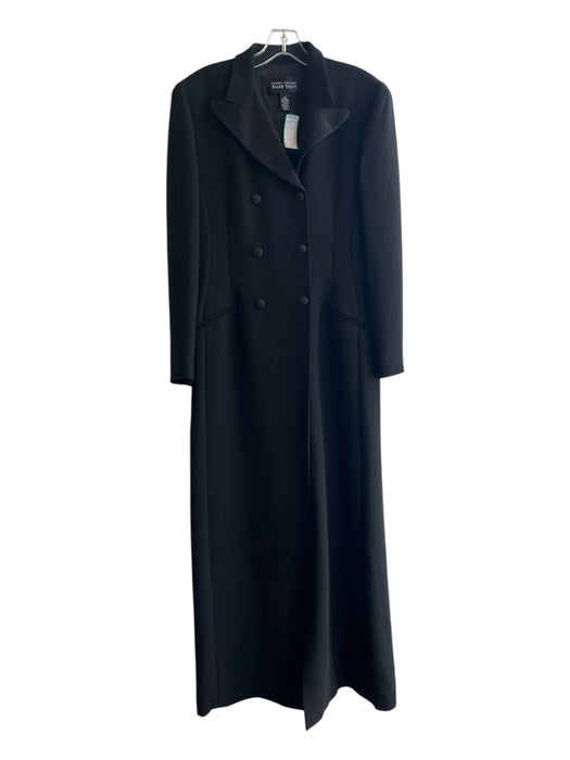 Linda Allard Ellen Tracy Size 14 Black Triacetate Double Breast Faux Pocket Gown Black / 14