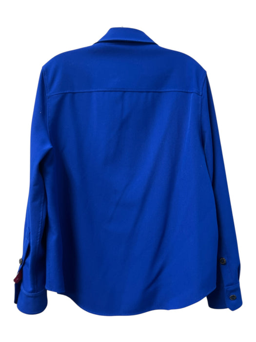 Zara Size XL Blue Polyester Long Sleeve Button Down Double Breasted Top Blue / XL