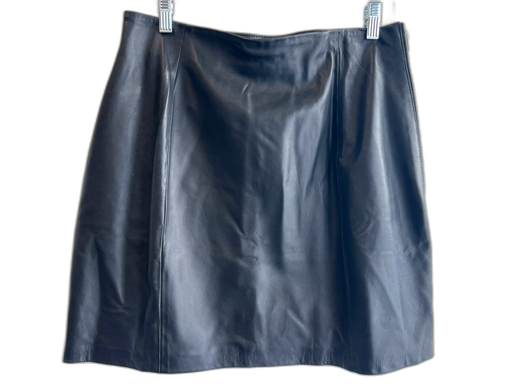 Zara Size XL Black Leather Side Zip Above Knee A Line Skirt Black / XL