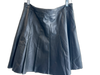 Halogen Size 12 Black Leather Lined Side Zip Pleated Above Knee Skirt Black / 12