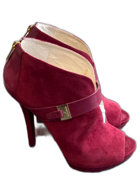 Michael Michael Kors Shoe Size 10.5 Cranberry Suede Gold hardware Booties Cranberry / 10.5