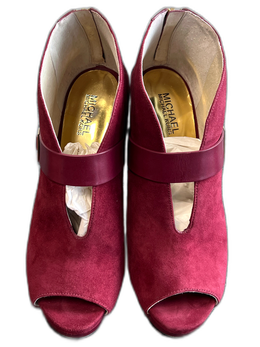 Michael Michael Kors Shoe Size 10.5 Cranberry Suede Gold hardware Booties Cranberry / 10.5