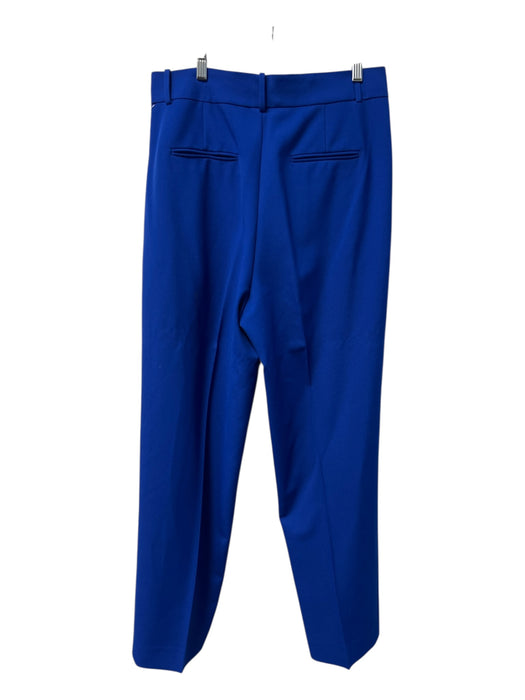 Zara Size XL Blue Polyester Straight Leg High Waisted Zip Fly Pocket Pants Blue / XL