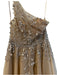 Mac Duggal Size 10 Peach Polyester Lined Tulle One Shoulder Embellished Gown Peach / 10
