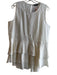 Saks Fifth Ave Size L White 100% Linen Round Neck Sleeveless Keyhole Back Top White / L