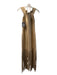 Boston Proper Size M Gold Polyester Fringe Detail Off the Shoulder Dress Gold / M