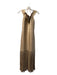 Boston Proper Size M Gold Polyester Fringe Detail Off the Shoulder Dress Gold / M
