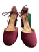 Unisa Shoe Size 10 Burgundy Suede Almond Toe Tie Ankle Open Center Shoes Burgundy / 10