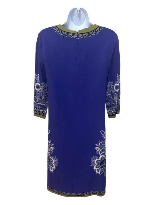 Etro Size S / 40 Purple, Green, Black Viscose Blend Floral Accents Dress Purple, Green, Black / S / 40