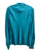 Zhivago Size 10 Teal Blue Polyester Blend Satin Button Up Gold Button detail Top Teal Blue / 10