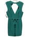 Herve Leger Size M Green Rayon Blend Sleeveless V Neck Back Cut Out Dress Green / M