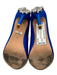 Badgley Mischka Shoe Size 8.5 Royal Blue Satin Peep Toe Rhinestone Pumps Royal Blue / 8.5