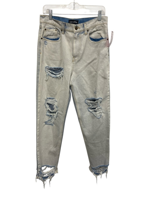 Retrofete Size 29 Light Wash Cotton Denim Distressed Button & Zip Fly Jeans Light Wash / 29