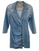 Retrofete Size M Medium light wash Cotton Blend Denim Blazer Ruched Dress Medium light wash / M