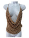 Retrofete Size L Taupe & Gold Nylon Cowl Neck Spaghetti Straps Top Taupe & Gold / L