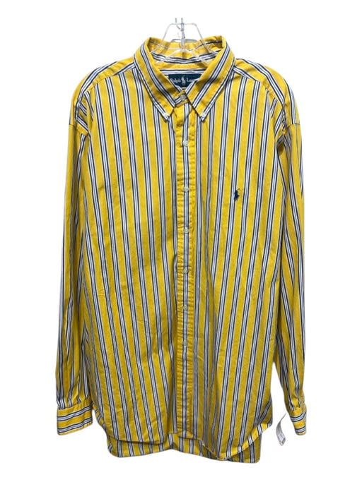 Ralph Lauren Size XL Yellow & Blue Cotton Striped Button Down Long Sleeve Shirt Yellow & Blue / XL