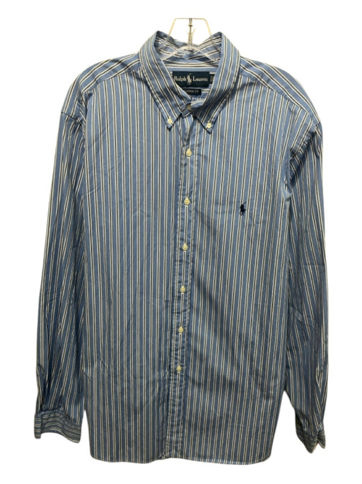 Ralph Lauren Size XL Blue & White Cotton Striped Button Down Long Sleeve Shirt Blue & White / XL