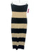 Posse Size S Black & Cream Viscose Striped Sleeveless Elastic Band Midi Dress Black & Cream / S