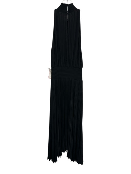 A.L.C. Size 4 Black Missing Fabric Tag Pleats Smocked Waist high neck Dress Black / 4