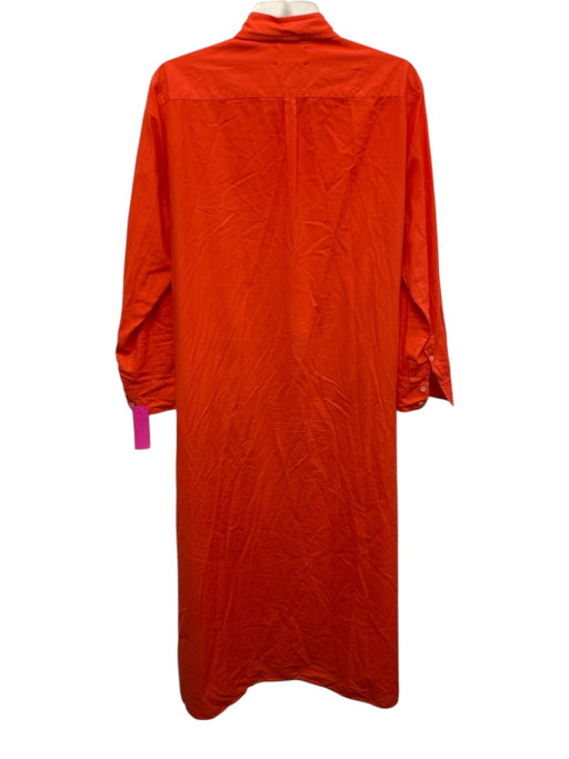 XiRENA Size S Orange Cotton Long Sleeve Long Sleeve Button Collar Dress Orange / S
