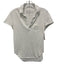 Frank & Eileen Size S White Cotton Short Sleeve Split Neck Polo Top White / S