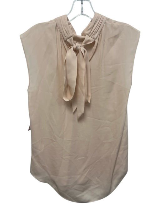 Veronica Beard Size 2 Blush Pink Silk Sleeveless Tie Neck Ruffles Top Blush Pink / 2