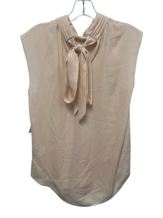 Veronica Beard Size 2 Blush Pink Silk Sleeveless Tie Neck Ruffles Top Blush Pink / 2
