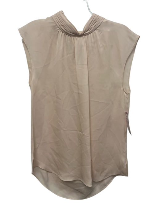 Veronica Beard Size 2 Blush Pink Silk Sleeveless Tie Neck Ruffles Top Blush Pink / 2