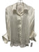 TWP Size XS White Silk Long Sleeve Collar Button Up Top White / XS