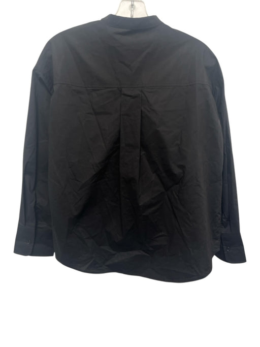 Psophia Vazquez de Castro Size XS Black Cotton Long Sleeve Ruffle Detail Top Black / XS