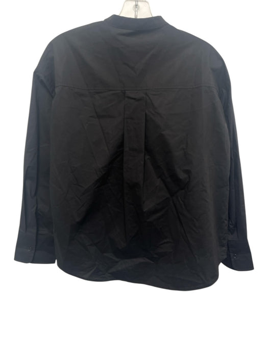 Psophia Vazquez de Castro Size XS Black Cotton Long Sleeve Ruffle Detail Top Black / XS