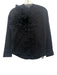Psophia Vazquez de Castro Size XS Black Cotton Long Sleeve Ruffle Detail Top Black / XS