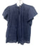 Trovata Birds of Paradis Size S Slate Blue Ramie & Cotton Short Sleeve Sheer Top Slate Blue / S
