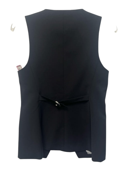 Veronica Beard Size 2 Black Wool Blend Sleeveless Buttons pleats Vest Black / 2