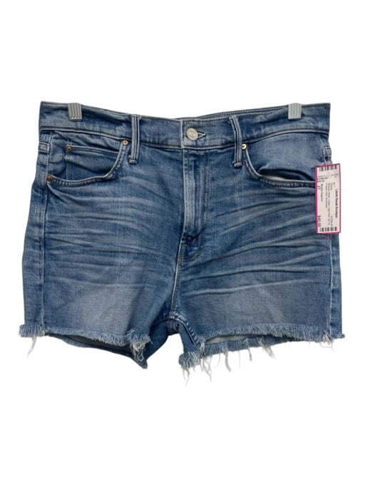 Mother Superior Size 27 Medium Wash Cotton High Rise Zip Fly Frayed Hem Shorts Medium Wash / 27