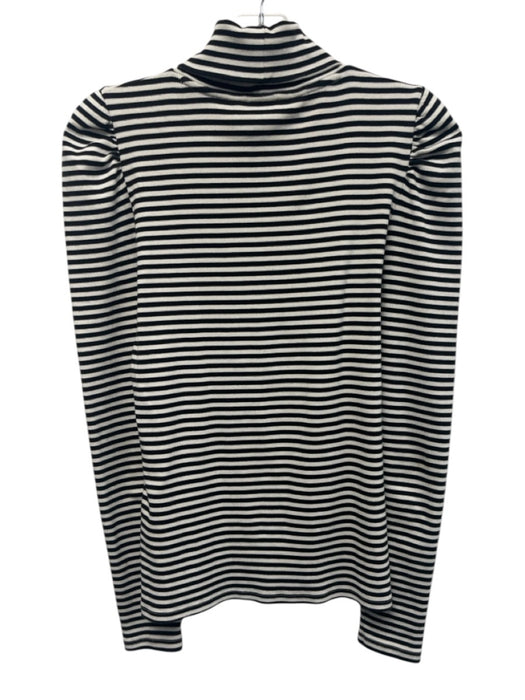 Veronica Beard Jeans Size M Black & White Pima Cotton Blend Ribbed Knit Top Black & White / M