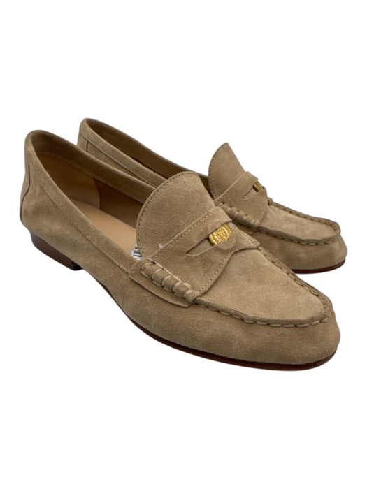 Veronica Beard Shoe Size 8.5 Beige Leather Upper Suede Penny Slip On Loafers Beige / 8.5