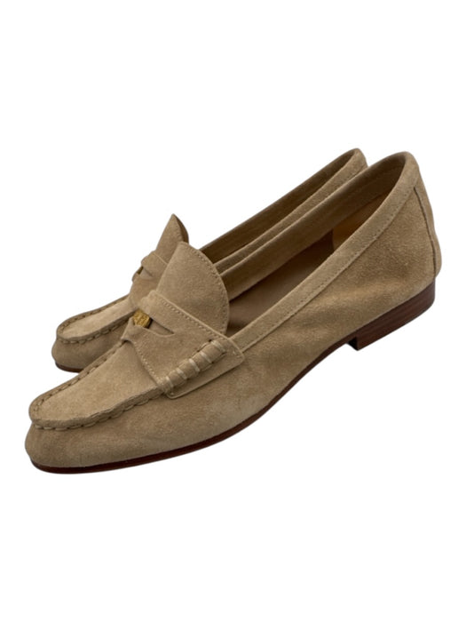 Veronica Beard Shoe Size 8.5 Beige Leather Upper Suede Penny Slip On Loafers Beige / 8.5