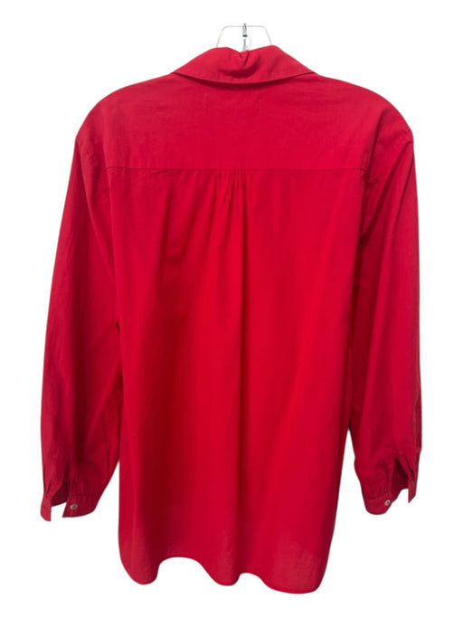 Cali by Cali Dreaming Size S Red Cotton Half Button Collar Long Sleeve Top Red / S